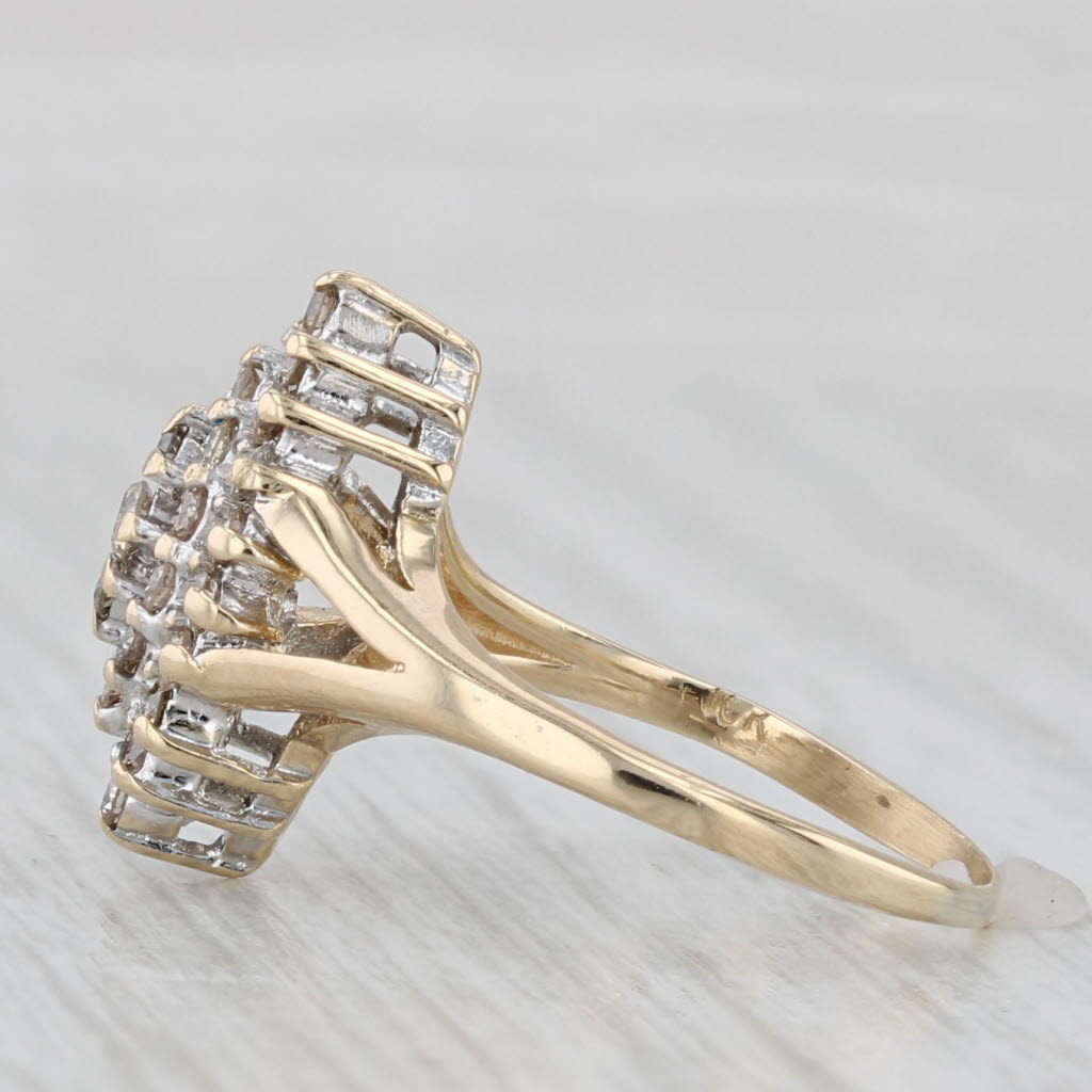 Light Gray 0.44ctw Diamond Cluster Ring 10k Yellow Gold Size 5