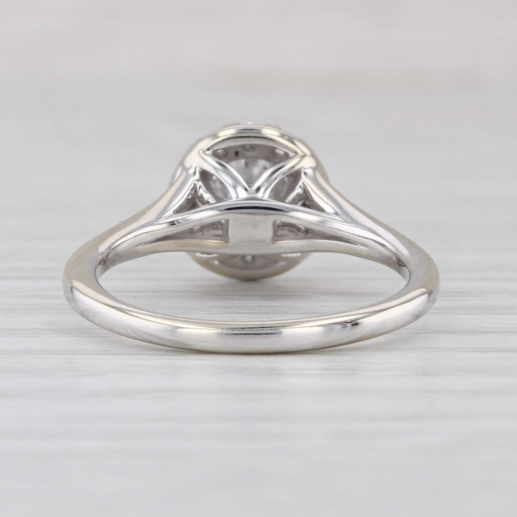 1.32ctw Round Lab Grown Diamond Halo Engagement Ring 14k White Gold Size 7