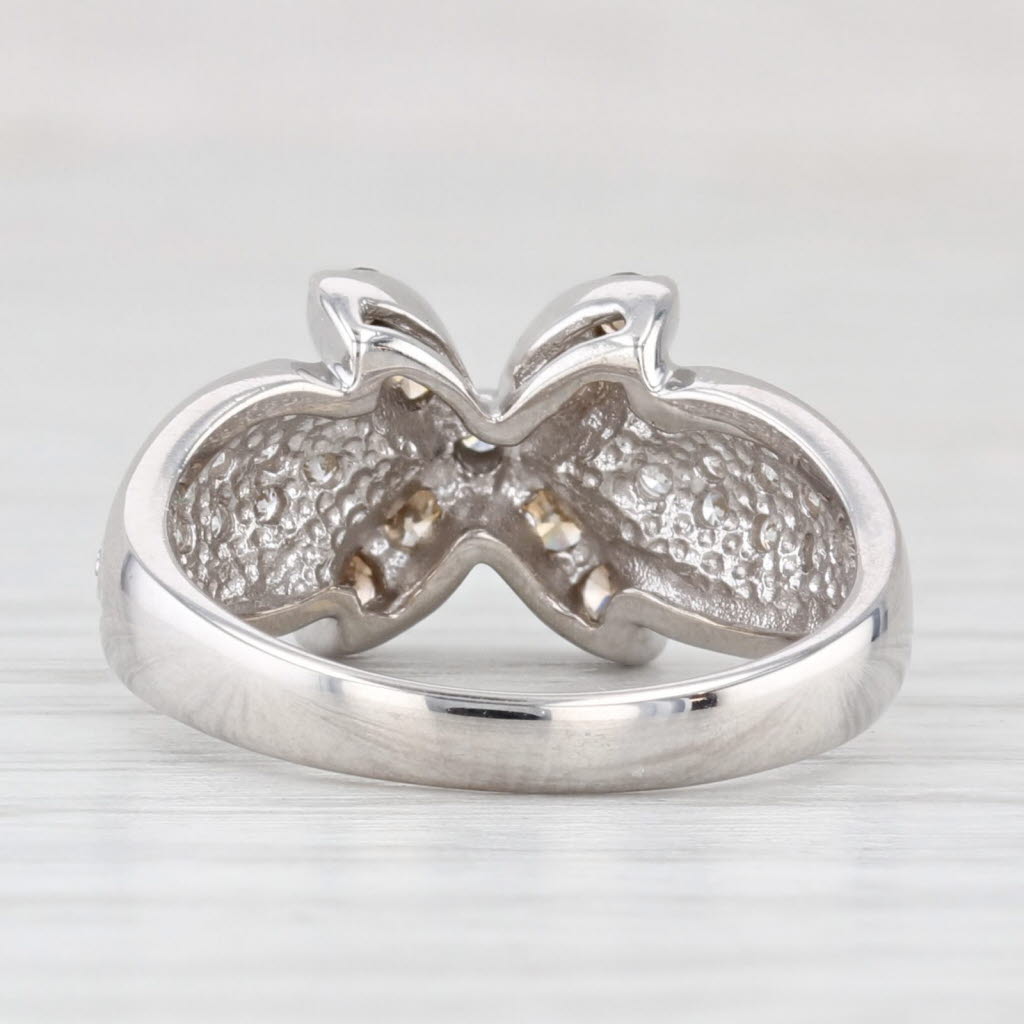 Light Gray Le Vian 0.39ctw Champagne Diamond Flower Ring 18k White Gold Size 5.25