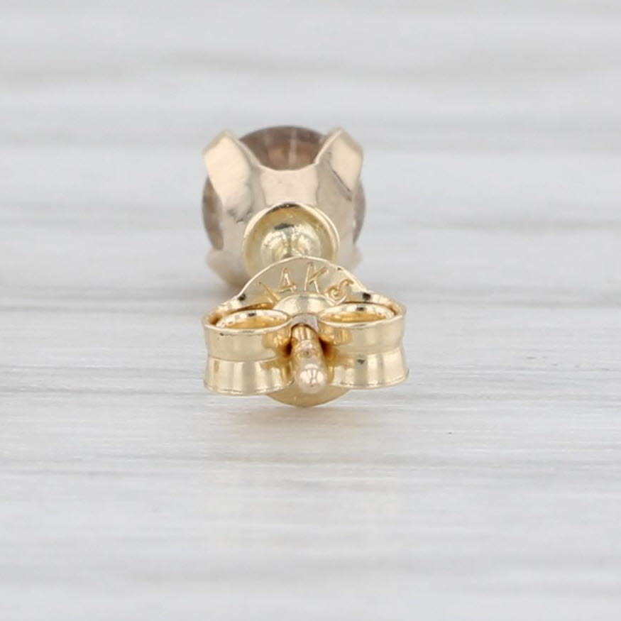 Light Gray 0.33ctw Round Diamond Solitaire Stud Earrings 14k Yellow Gold