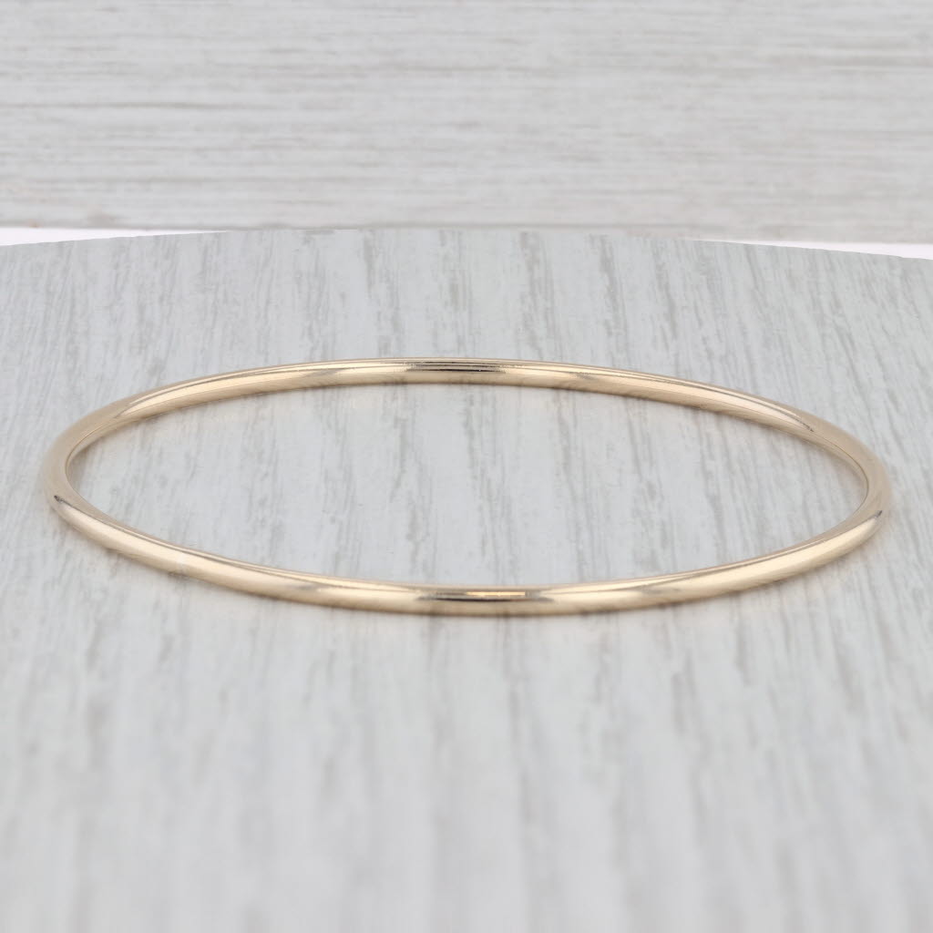 Light Gray Bangle Bracelet Stackable A to Z 1/20 12k Gold Filled 8" 2.2mm