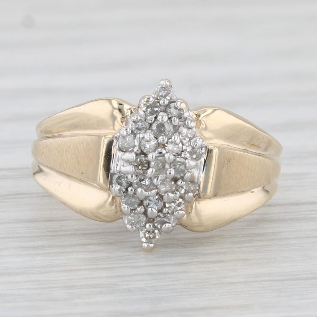 Light Gray 0.23ctw Diamond Cluster Ring 10k Yellow Gold Size 5