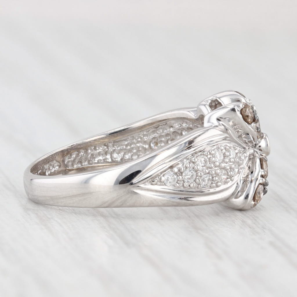 Light Gray Le Vian 0.39ctw Champagne Diamond Flower Ring 18k White Gold Size 5.25