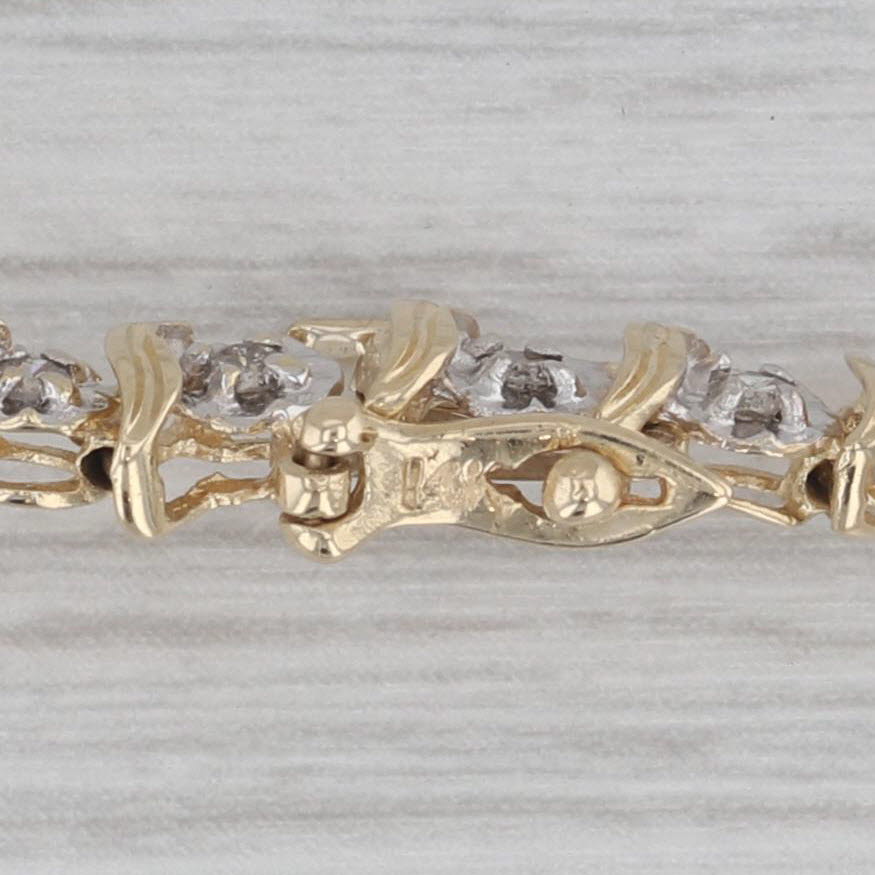 Gray 0.80ctw Diamond Tennis Bracelet 14k Yellow Gold 7.25" 5mm
