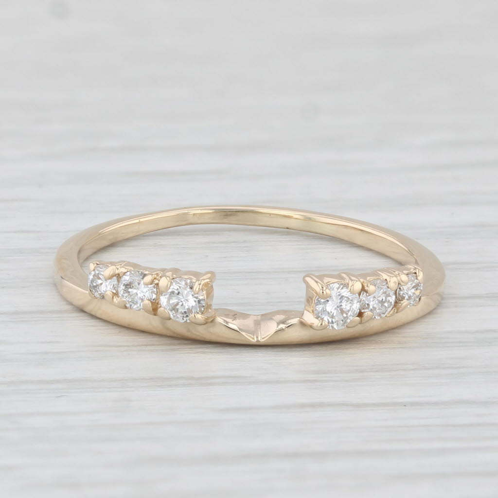 Light Gray 0.24ctw Diamond Ring Enhancer Guard 14k Gold Wedding Band Size 7.5 Stackable