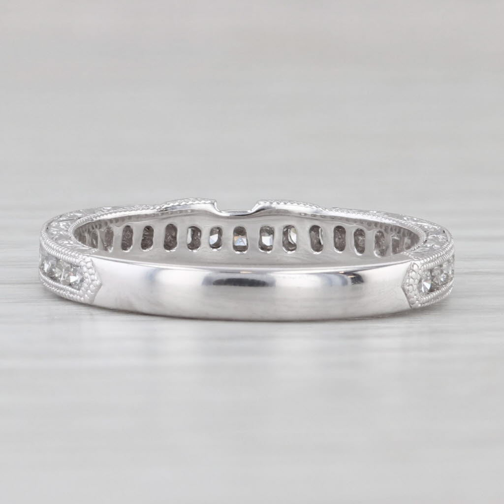 Light Gray Neil Lane 0.48ctw Diamond Wedding Band 14k White Gold Ornate Pattern Ring