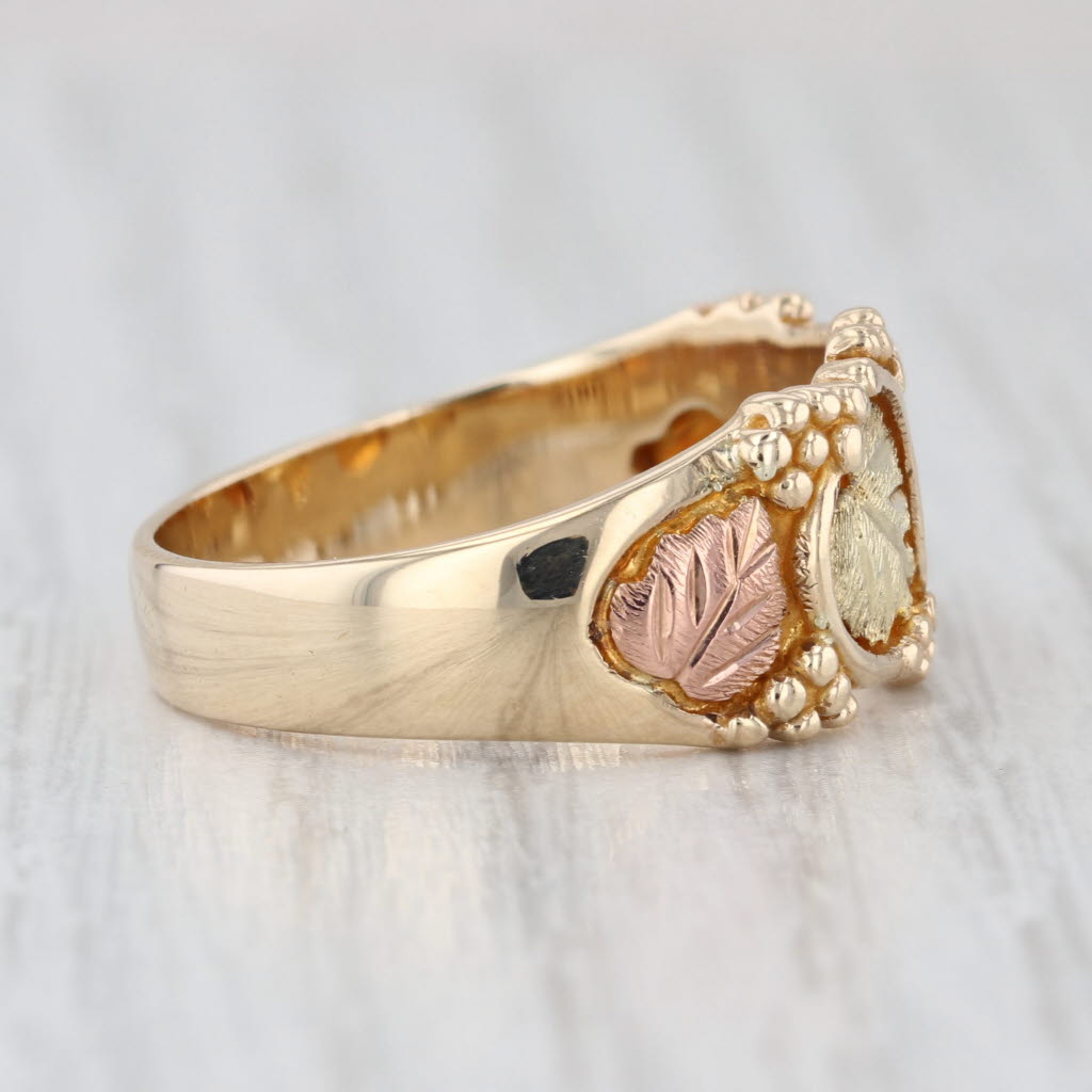 Landstroms Black Hills Gold Leaf Ring 10k Yellow Rose Green Gold Size 8.5