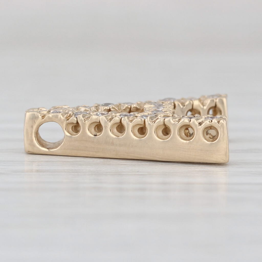 0.30ctw Diamond Letter Initial A Pendant 14k Yellow Gold Floating Drop