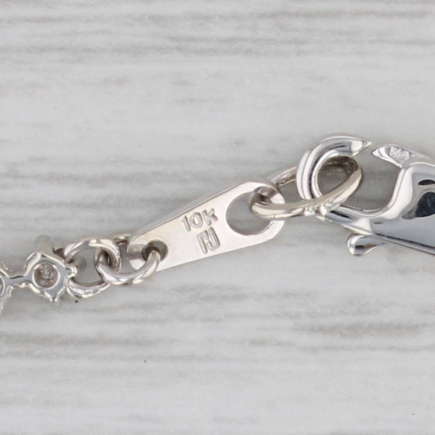 Gray Diamond Chain Bracelet 10k White Gold 7.25" 3.1mm