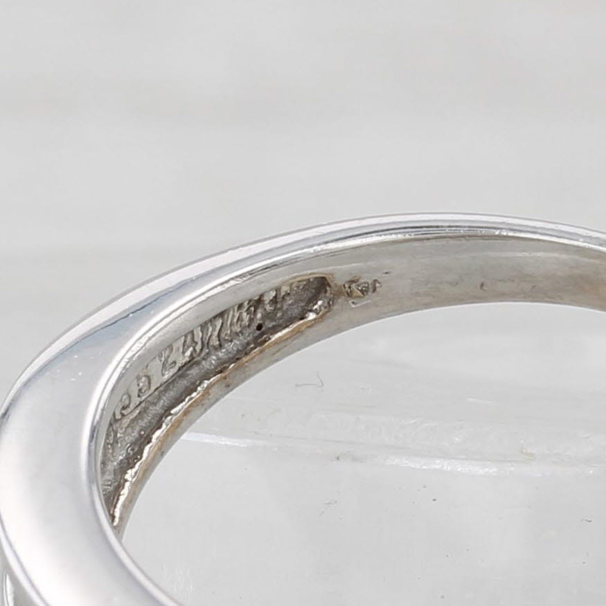 Light Gray 0.33ctw Diamond Wedding Band 14k White Gold Size 7 Anniversary Ring