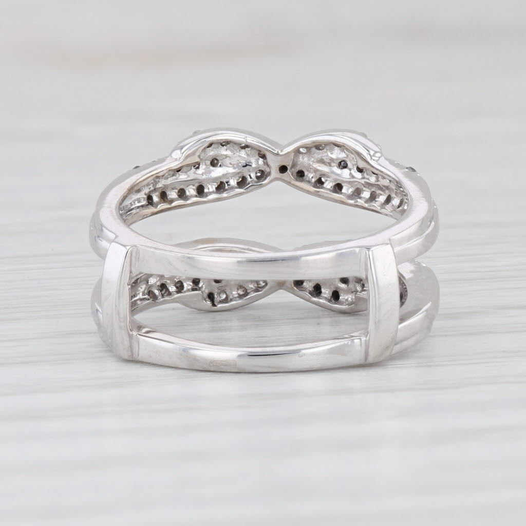 Light Gray 0.23ctw Black White Diamond Ring Jacket 14k White Gold Size 5 Enhancer Bridal