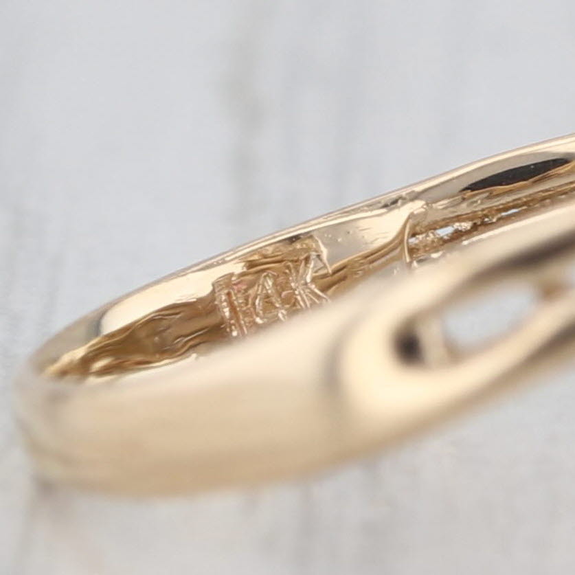 0.70ct Pink Tourmaline Diamond Ring 14k Yellow Gold Bypass Size 8.25