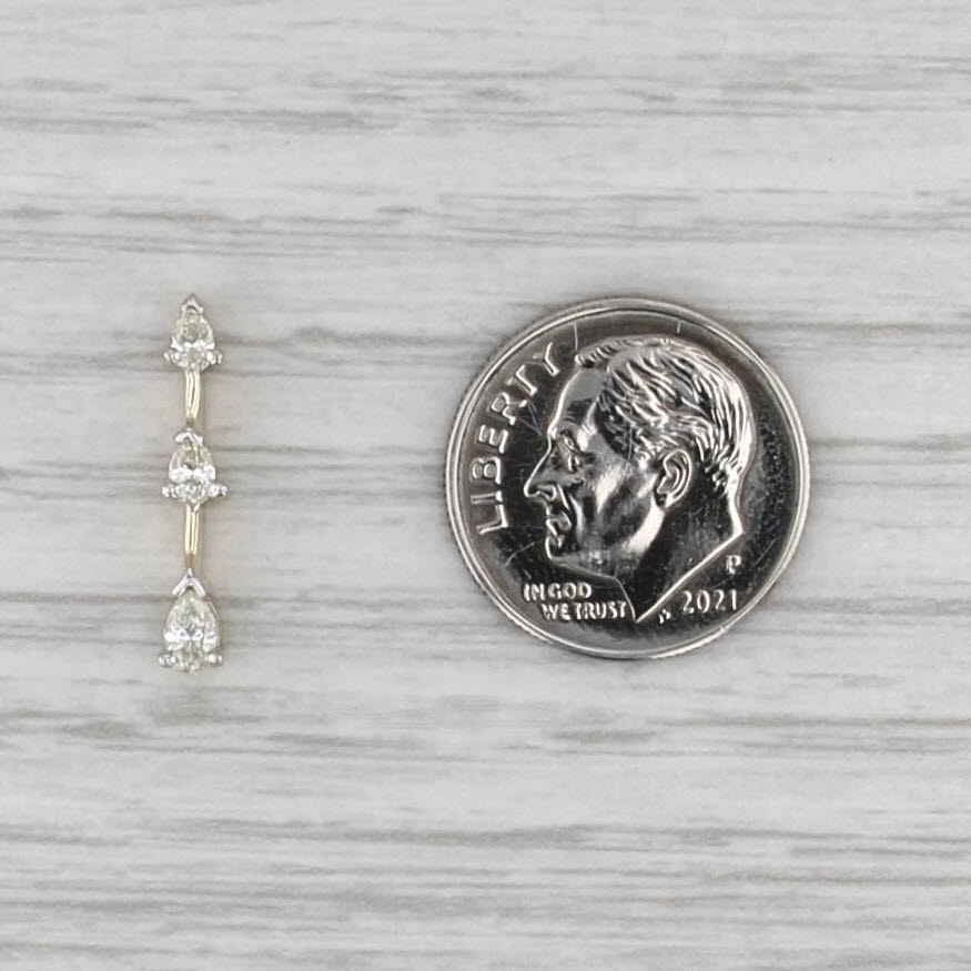0.23ctw Diamond 3-Stone Journey Pendant 10k Yellow Gold