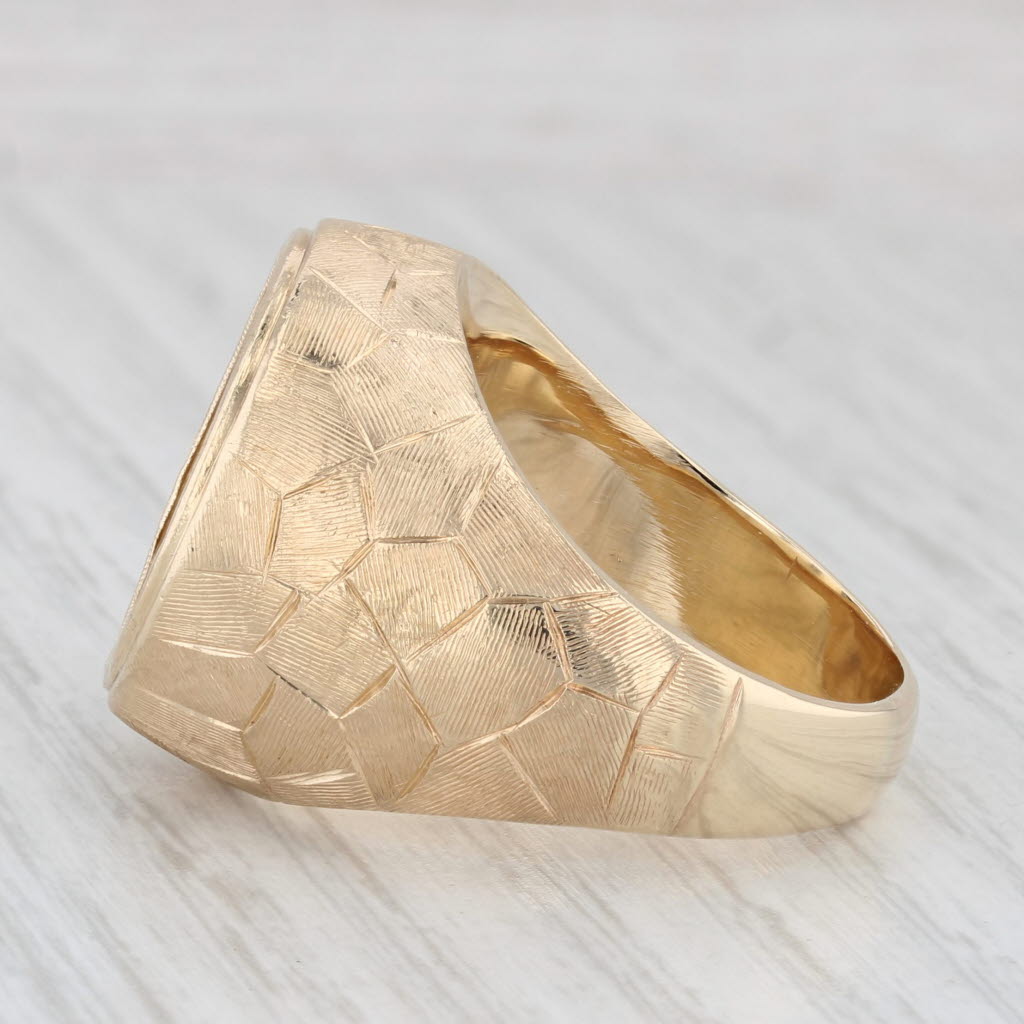 Light Gray Authentic 1913 2.50 Indian Head Coin Ring 14k 900 Yellow Gold Size 11.5 Men's