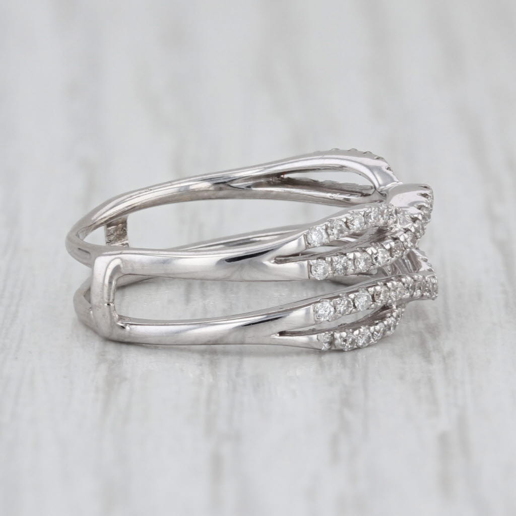 0.31ctw Diamond Ring Jacket Wedding Band Enhancer 14k White Gold Size 6.75