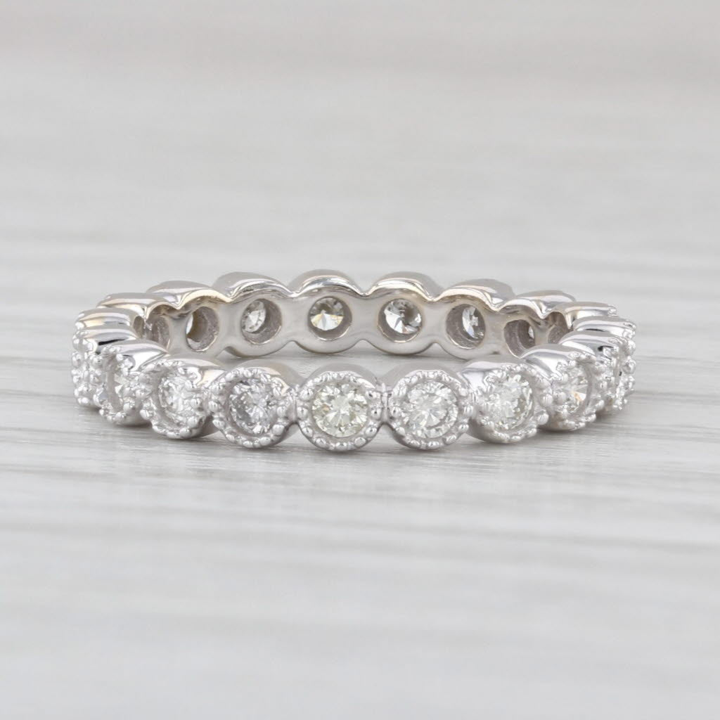 0.54ctw Diamond Eternity Band 14k White Gold Stackable Wedding Anniversary Ring