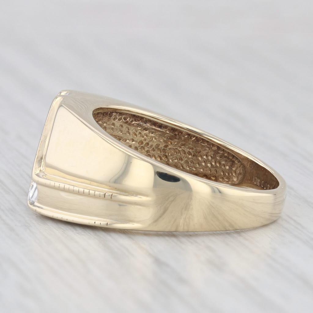 Light Gray 0.23ctw Diamond Men's Ring 10k Yellow Gold Size 10.5 Wedding Band
