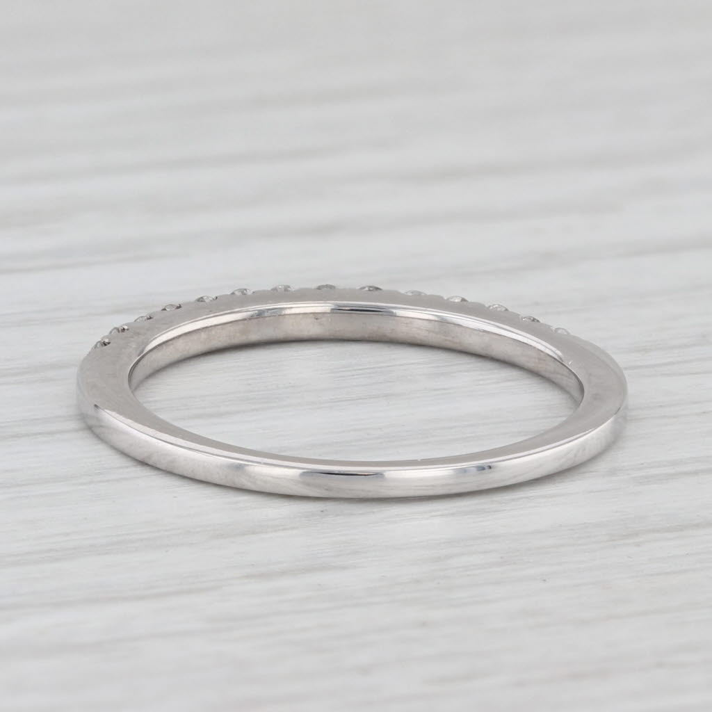 Light Gray 0.20ctw Diamond Wedding Band 14k White Gold Size 6.75 Stackable Band