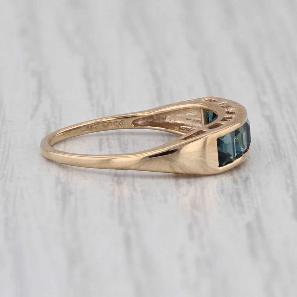 1.05ctw Indicolite Tourmaline Ring 10k Gold Size 7 COA Jacque Christie Stackable