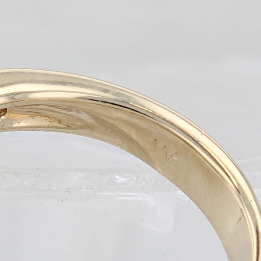 Light Gray Cultured Black Pearl 0.26ctw Diamond Ring 14k Yellow Gold Size 4