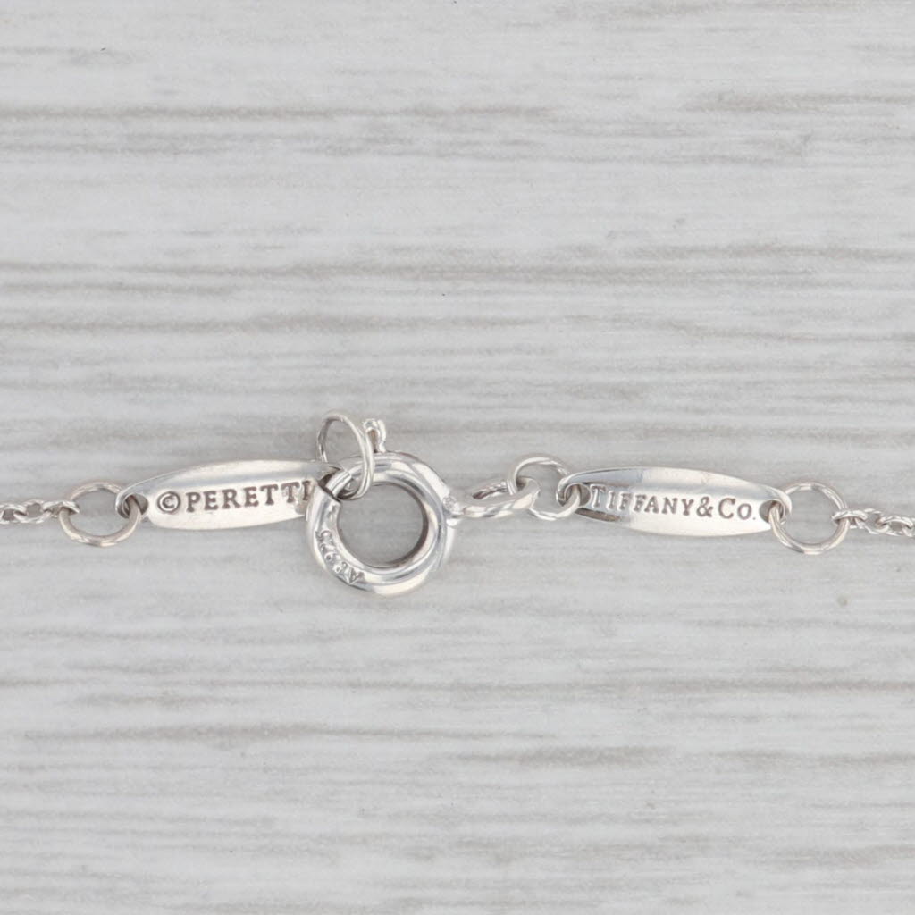 Gray Tiffany & Co. Elsa Peretti Sterling Silver Open Heart Pendant Necklace 18" w/Box