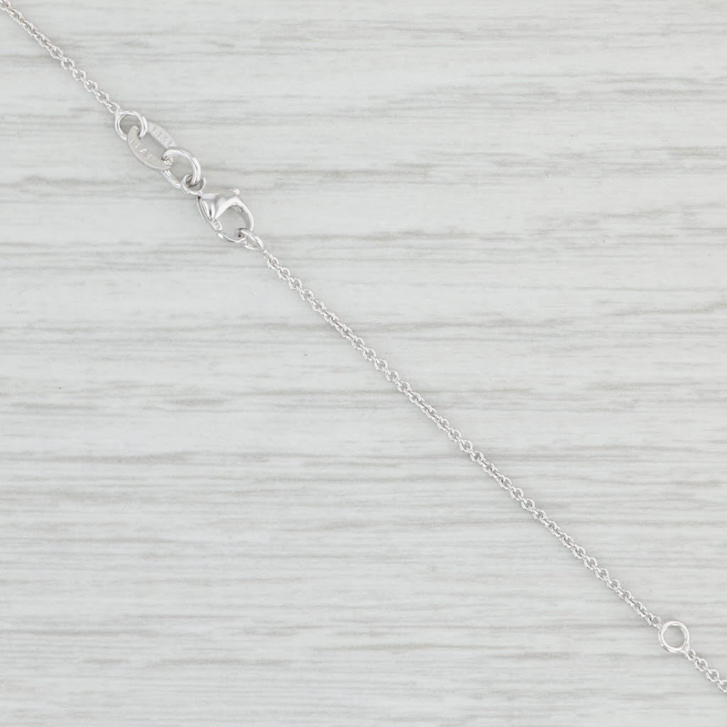 New Round Cable Chain Necklace 14k White Gold 16-18" 1mm Adjustable
