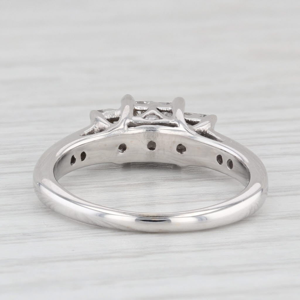 Light Gray 0.50 ctw Diamond 3-Stone Engagement 14K White Gold Size 5.75 Ring