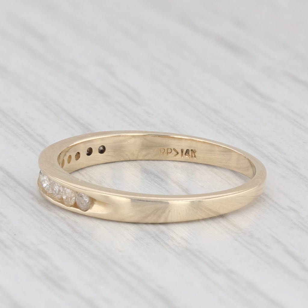 Light Gray 0.24ctw Diamond Wedding Band 14k Yellow Gold Size 6.25 Stackable Band