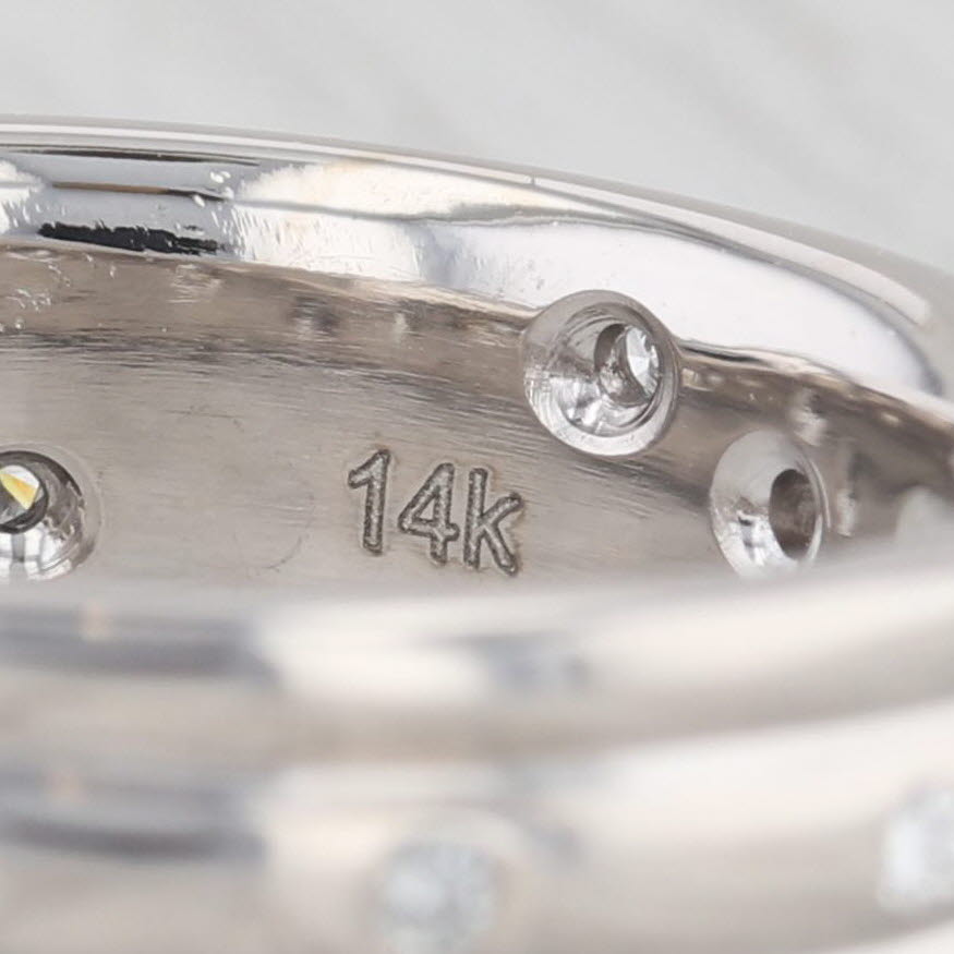 Gray 0.25ctw Diamond Dots Ring 14k White Gold Eternity Wedding Band