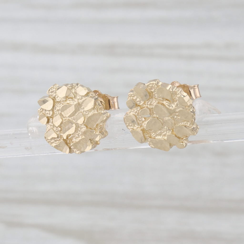 Nugget Stud Earrings 10k Yellow Gold Studs