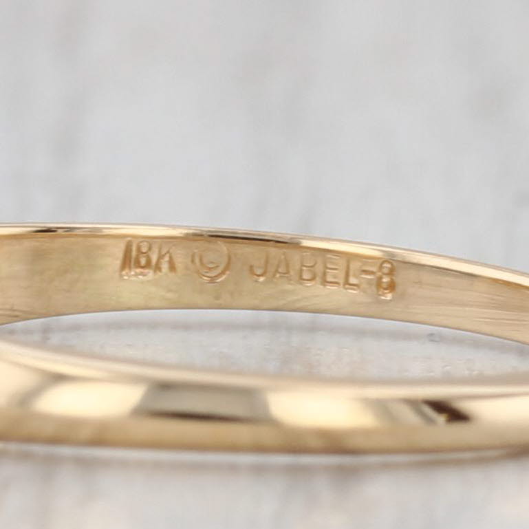 Jabel 0.20ctw Diamond 4-Stone Wedding Ring 18k Gold Stackable Size 6.5