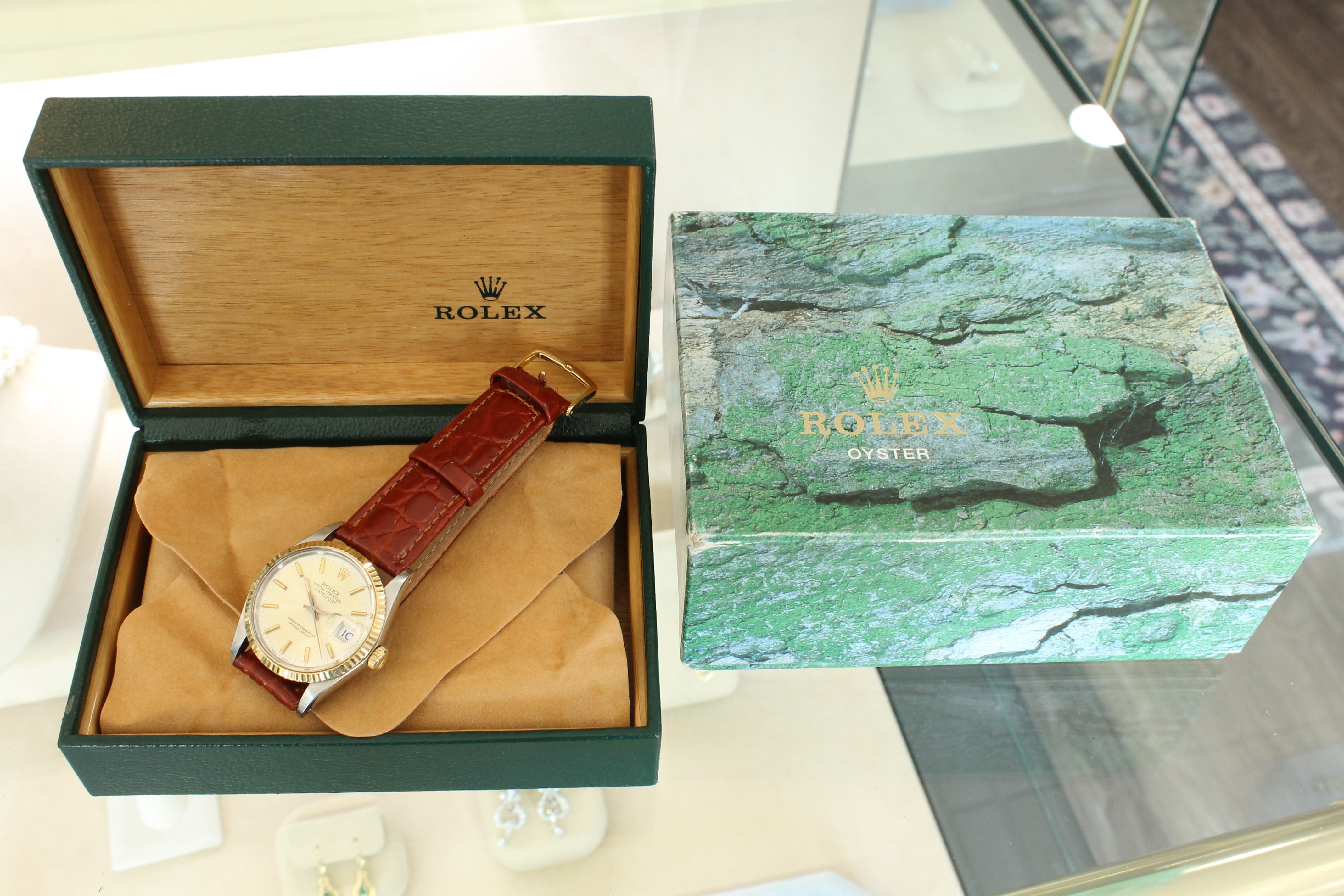 Vintage 1987 Rolex Datejust 16013 Mens 36mm 18k Steel Automatic Watch w Box
