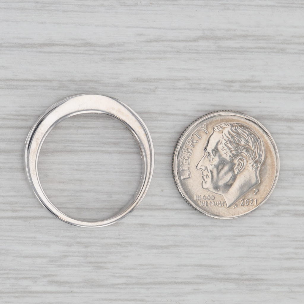 Gray 1ctw Diamond Wedding Band 14k White Gold Size 6.75 Bridal Channel Set Princess