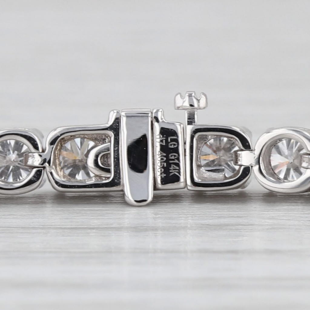 New 7.40ctw Lab Grown Diamond Tennis Bracelet 14k White Gold 7" 3.5mm