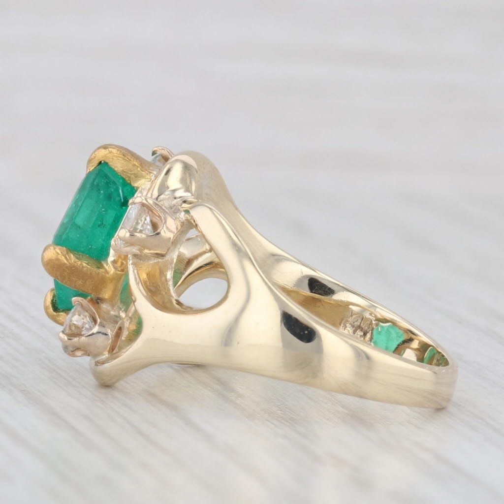Light Gray 2.57ctw Emerald Diamond Ring 14k Yellow Gold Size 6