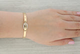 0.12ctw Diamond Accented Belt Bangle Bracelet 14k Gold 6.5"