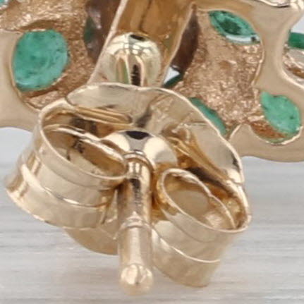 0.60ctw Emerald Diamond Stud Earrings 14k Yellow Gold Studs