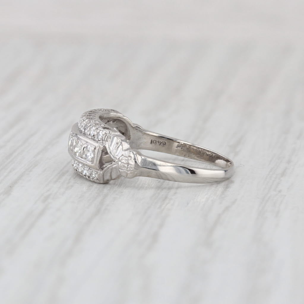 Vintage 0.33ctw Diamond Ring Platinum Wedding Anniversary Band Size 5.75