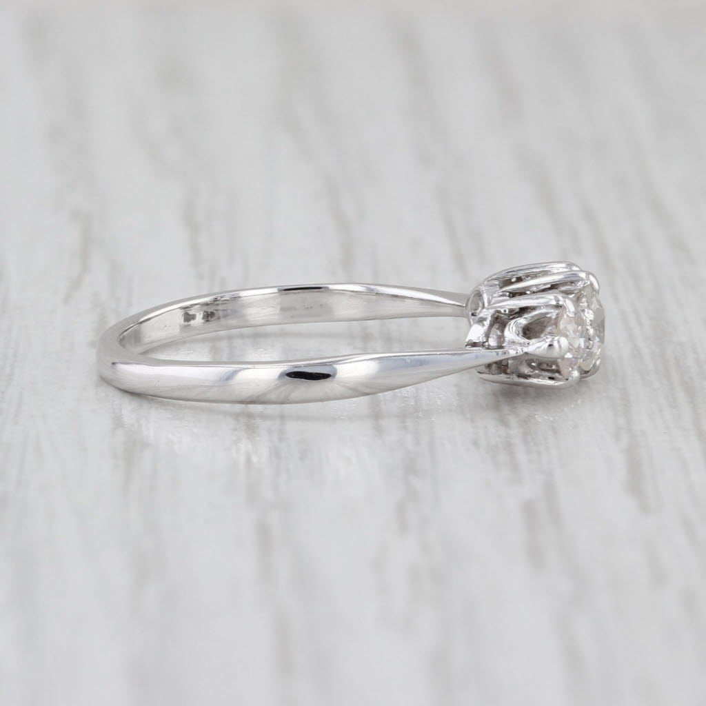 Antique 3-Stone 0.56ctw Diamond Ring Platinum Size 7.5 Engagement Anniversary