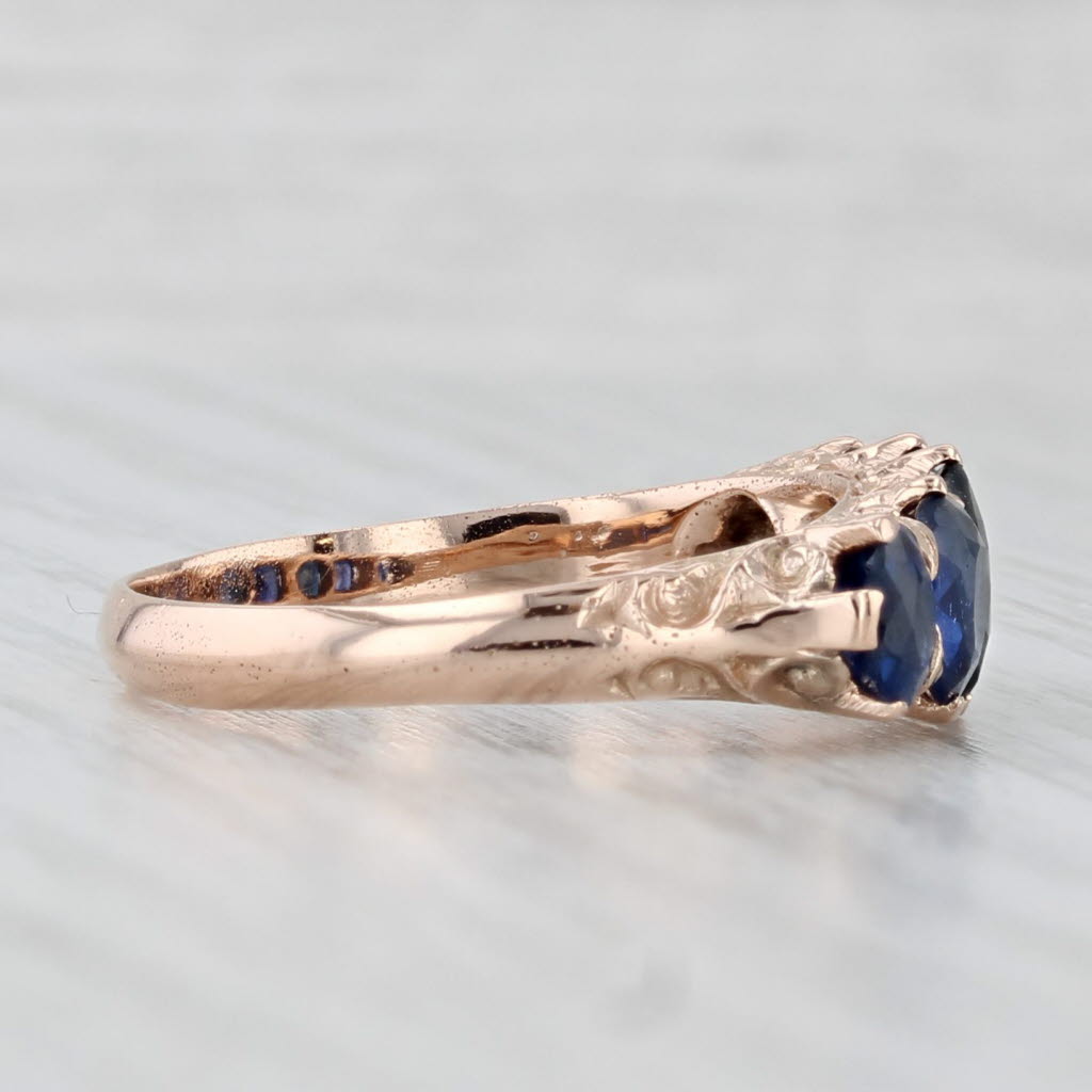 Light Gray Antique Sapphire 2.43ctw Ring 14k Rose Gold Size 9.75 Stackable GIA