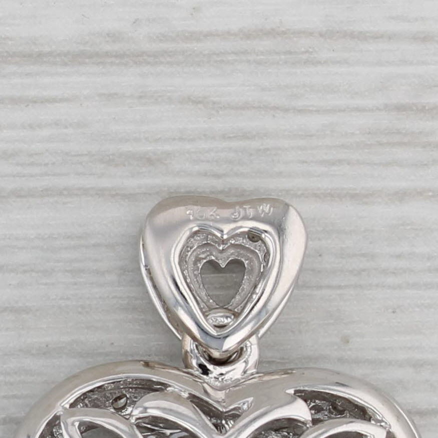 Gray 0.15ctw Diamond Heart Diffuser Pendant 10k White Gold Opens Openwork