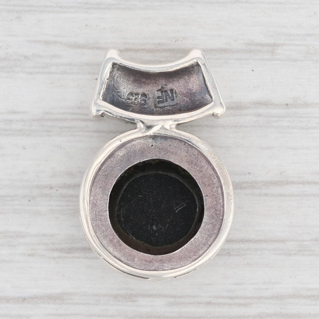 New Onyx Pendant Sterling Silver 925 Black Gemstone S00003