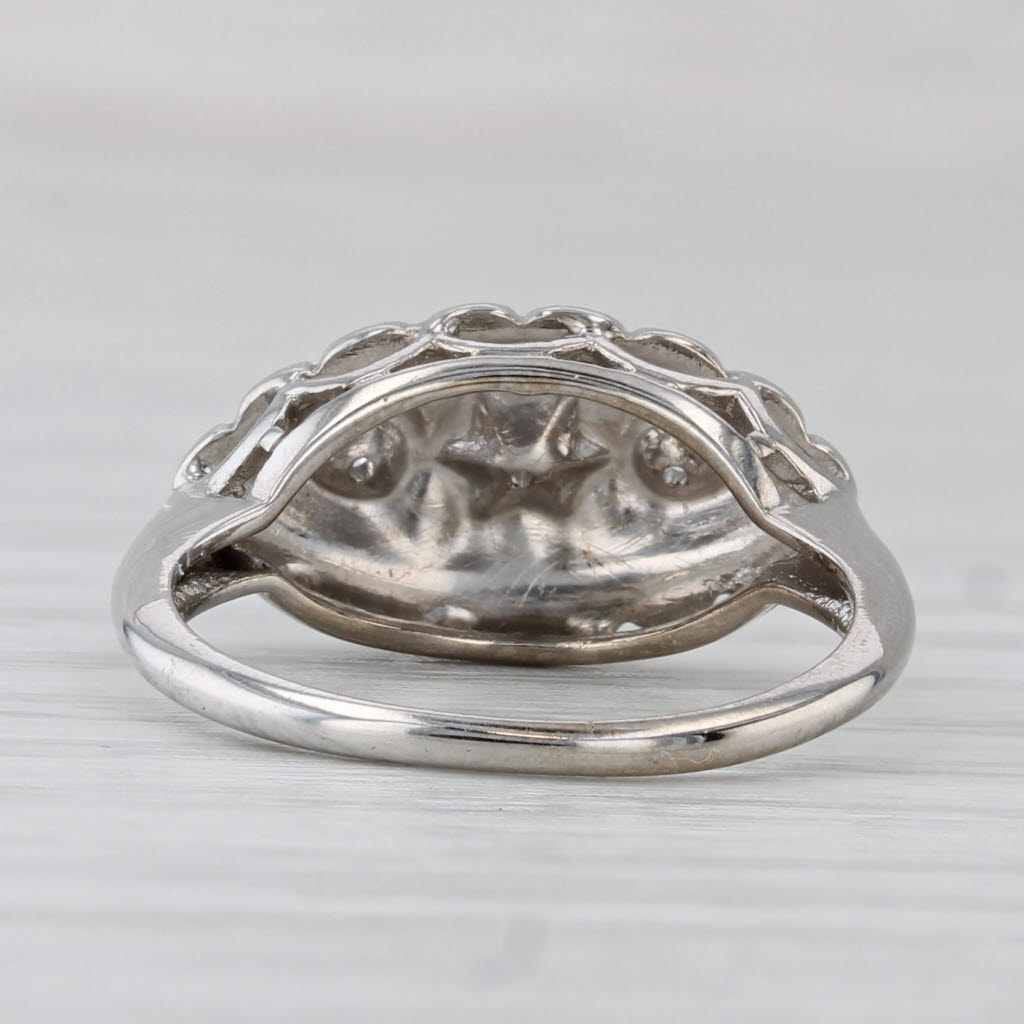 Gray Vintage Diamond Princess Ring 14k White Gold Size 3.5