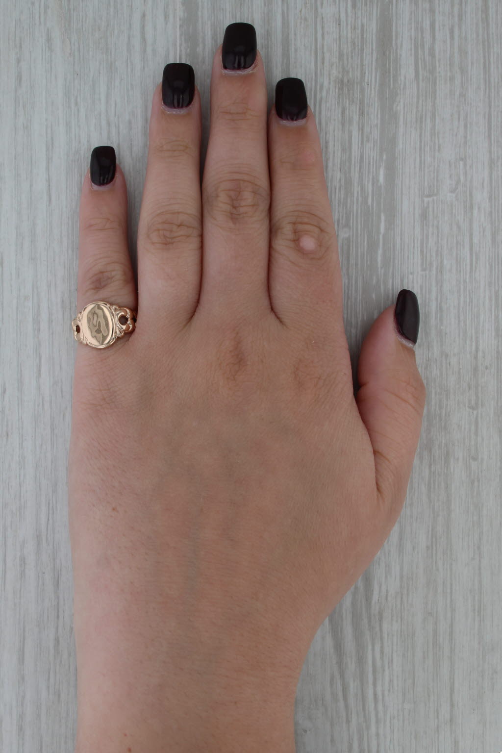 Antique Engravable Signet Ring 10k Yellow Gold Size 5.5