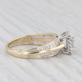 0.18ctw Diamond Halo Engagement Ring 10k Yellow White Gold Size 7 Engagement