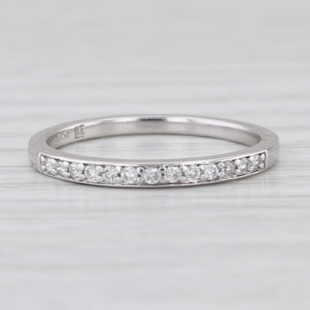 Diamond Wedding Ring 10k White Gold Size 6.75 Stackable Band