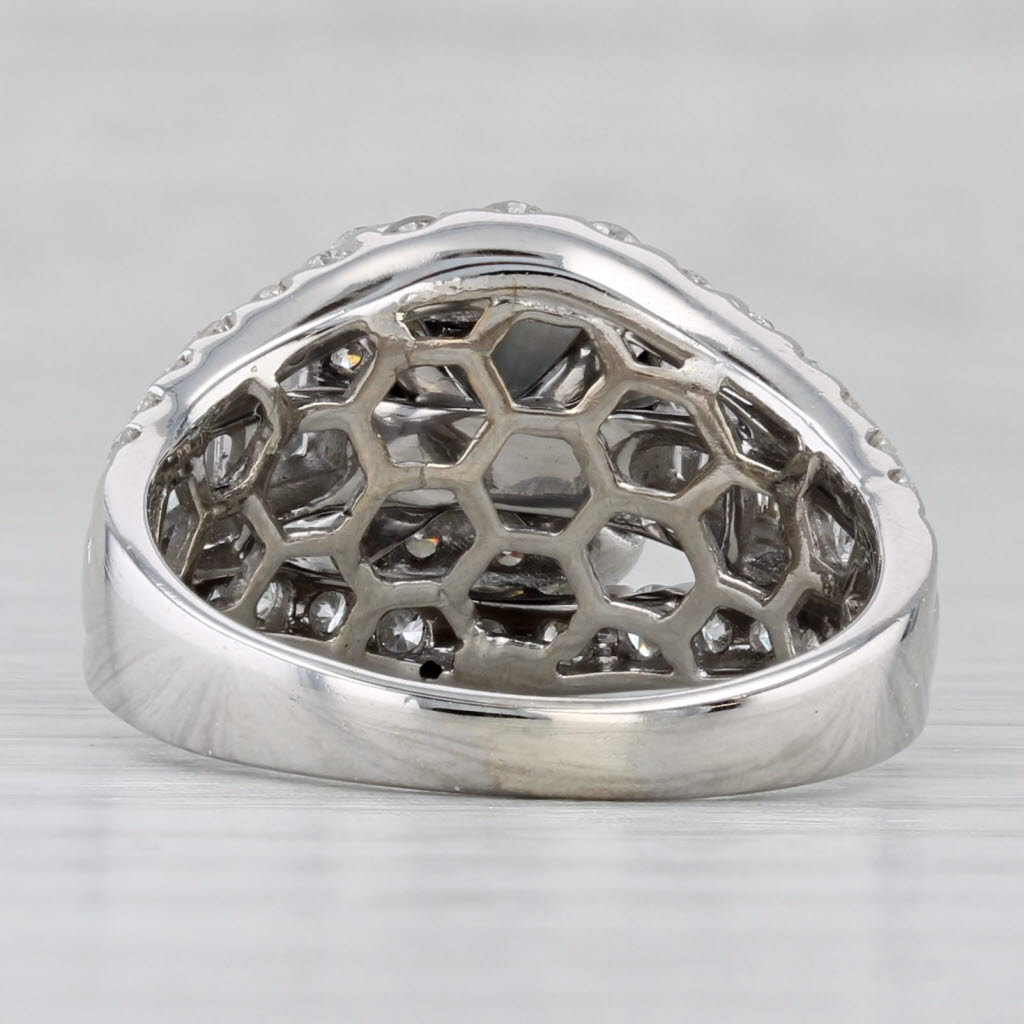 Gray 2.78ctw Diamond Halo Bridal Ring 14k White Gold Size 8.5