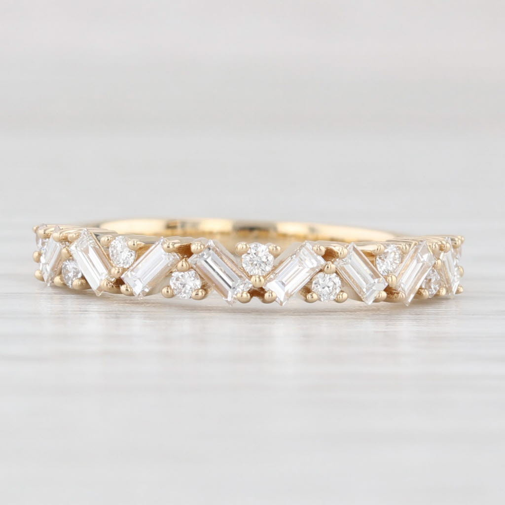 Light Gray New 0.54ctw Diamond Wedding Band 14k Yellow Gold Stackable Anniversary Ring 6.5