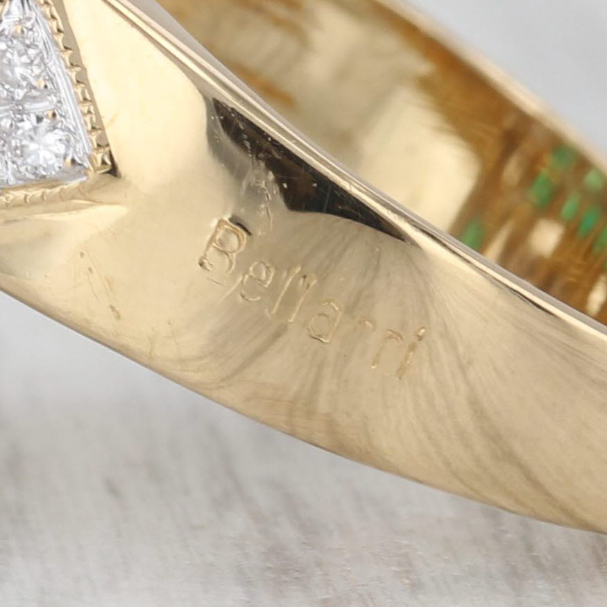 Gray Bellari 0.95ctw Emerald Diamond Ring 18k Yellow Gold Size 6 Vintage Cocktail