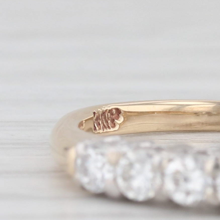 Light Gray Vintage 0.45ctw Diamond Wedding Band Stackable Anniversary Ring 14k Yellow Gold